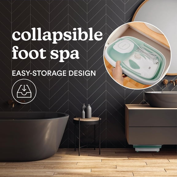 Space Collapsible Footbath with Heat Boost and Bubble Massage for Relaxation