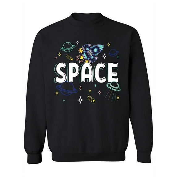 Space Colorful Graphic Sweatshirt Women -Image by Shutterstock, Female Large