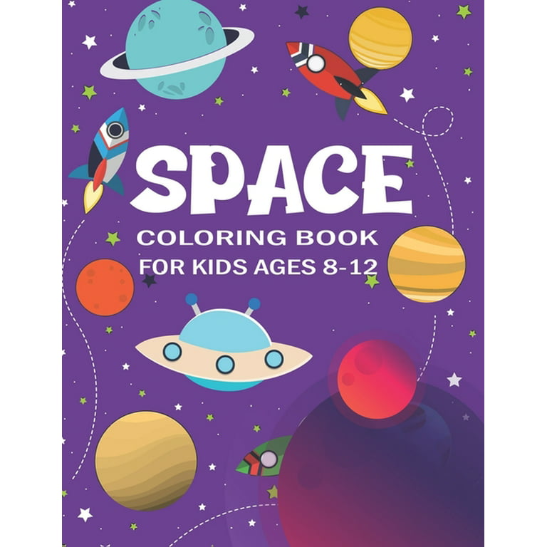Space coloring book: For Kids, Boys, Girls. Fun Pages to Color with  Astronaut, Planets, Spaceships, Satellites, Moon Landing, Rocket Launch  (Paperback)