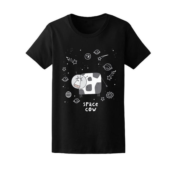 Space Cow Galaxy T-Shirt Women -Image by Shutterstock, Female Small