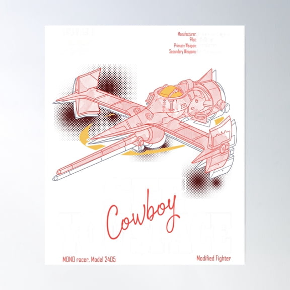 Space Cowboy Poster Wall Art, Modern Wall Decor, 16x24 UNFRAMED