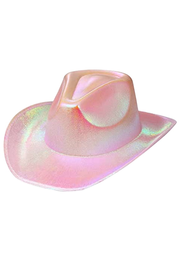 Space Cowgirl Hat for Adult Cowboy Hat with Iridescent Surface Rave Hats Fits Most Women and Girls for Theme Party