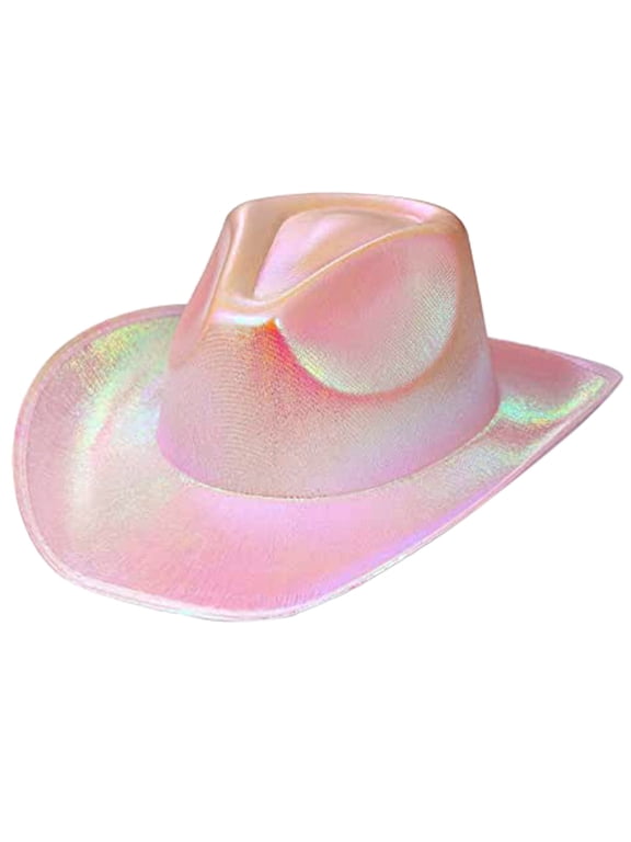 Space Cowgirl Hat for Adult Cowboy Hat with Iridescent Surface for Theme Party