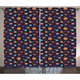 thumbnail image 1 of Ambesonne Space Curtains 2 Panel Set, Cheerful Planets and Rockets, 108" x 108", Multicolor, 1 of 3