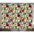 thumbnail image 1 of Ambesonne Space Curtains 2 Panel Set, Robots on Grid Squares, 108" x 108", Multicolor, 1 of 3