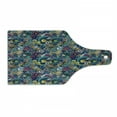 thumbnail image 1 of Space Cutting Board, Abstract Cartoon Science Fiction Themed Image with Swirl Waves Asteroids Telescope, Tempered Glass Cutting and Serving Board, Wine Bottle Shape, Multicolor, by Ambesonne, 1 of 1