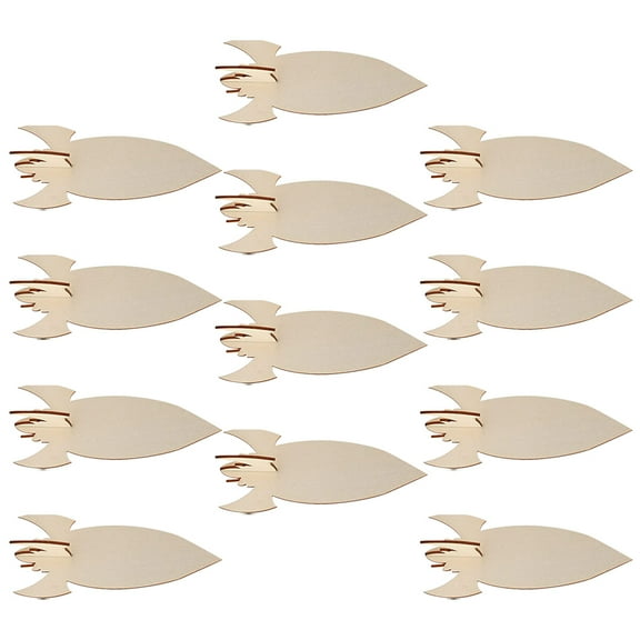 Space DIY Rocket Wooden Crafts Set Children's Doodle Toy Student 15x6cm