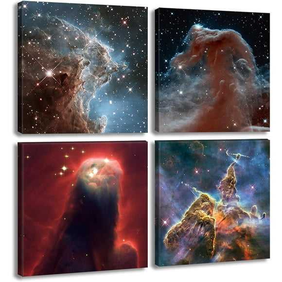 Space Decor for Boys Room Canvas Wall Art Solar System Posters for Bedroom Galaxy Room Decor Outer Space Room Decor Modern Astronomy Constellation Themed Pictures Framed Artwork