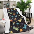thumbnail image 1 of Space Dinosaur Pattern Blanket,Comfortable Soft Lamb Wool Throw Blanket,All Season,Warm Lightweight Blankets for Sofa Bed Couch Living Room Chair,40"x50", 1 of 4