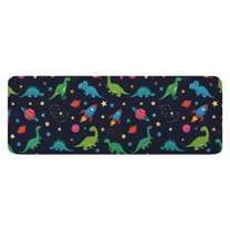 Space Dinosaur Pattern Kitchen Rug Mat,Kitchen Runner Rugs Non Skid Washable,Decorative Kitchen Floor Mats for Kitchen,Sink,Laundry,17"x47.2"