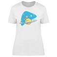thumbnail image 1 of Space Dog Flies By Saturn T-Shirt Women -Image by Shutterstock, Female Large, 1 of 2