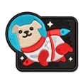 thumbnail image 1 of Space Dog Hovering Science Fiction Applique Multi-Color Embroidered Hook & Loop Patch - 2.5 Inch Small, 1 of 5