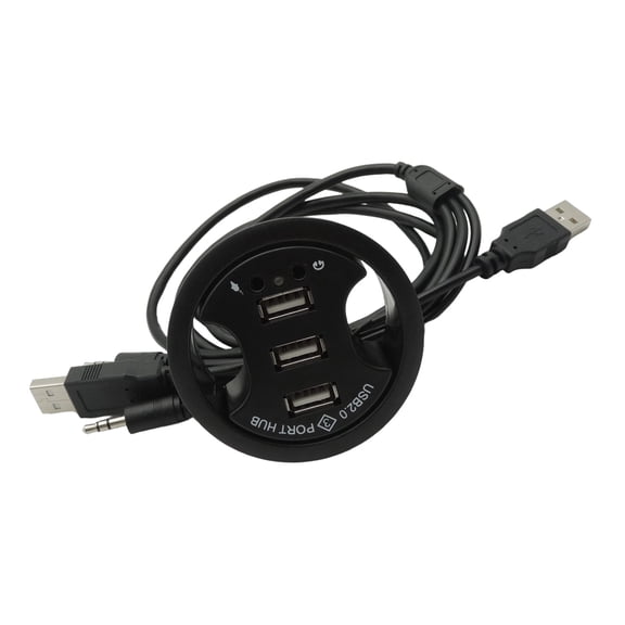 Space Efficient Circular USB Hub 3 Port Expansion Auditory Output Port Durability Plastic Housing For Desktop Organization