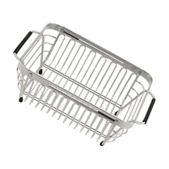Space Efficient Foldable Sink Drainer Basket Stainless Steel Expandable Dish Rack for Kitchens