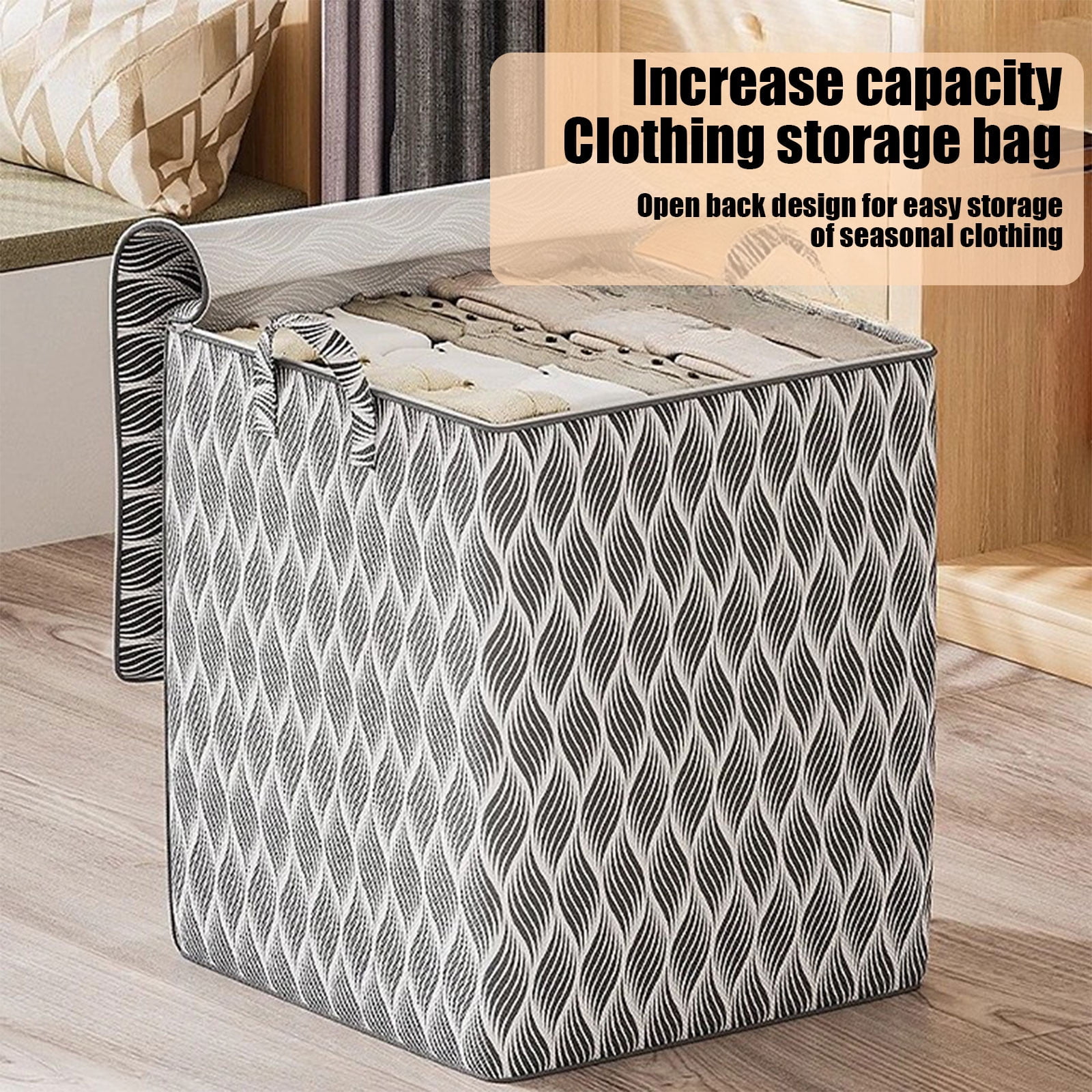 View of Space Efficient Foldable Tote Storage Container - Multipurpose Garment ...