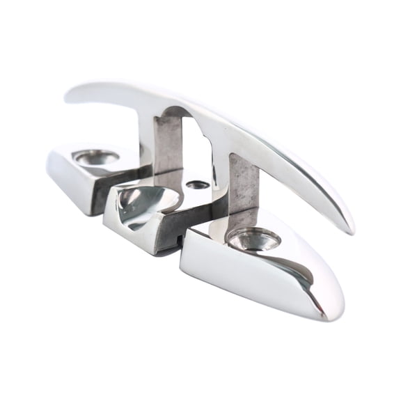Space Efficient Folding Boat Cleat Steel High Strength Marine Hardware Waterproof Boat Tie Down for Compact Decks Use