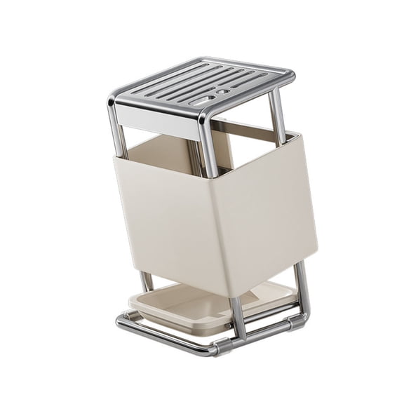 Space Efficient Slanted Cutlery Rack with Utility Shelf Stylish Slanted Cutlery Dock Simple Installs for Modern House Cooks