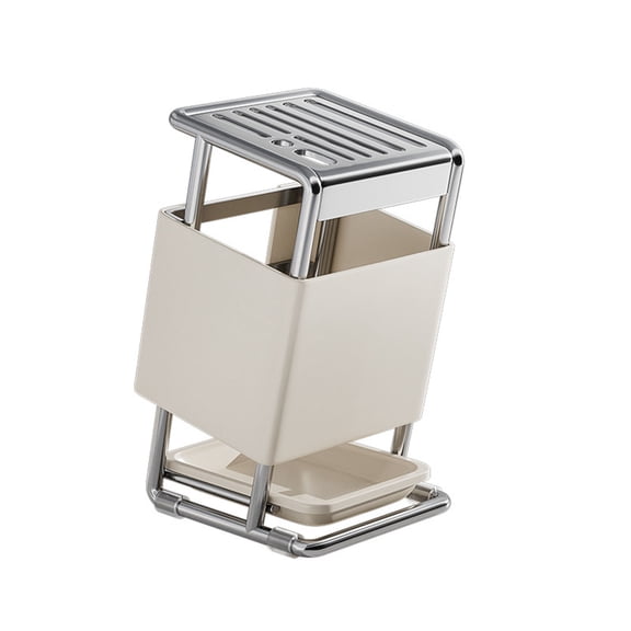 Space Efficient Slanted Cutlery Rack with Utility Shelf Stylish Slanted Cutlery Dock Simple Installs for Modern House Cooks