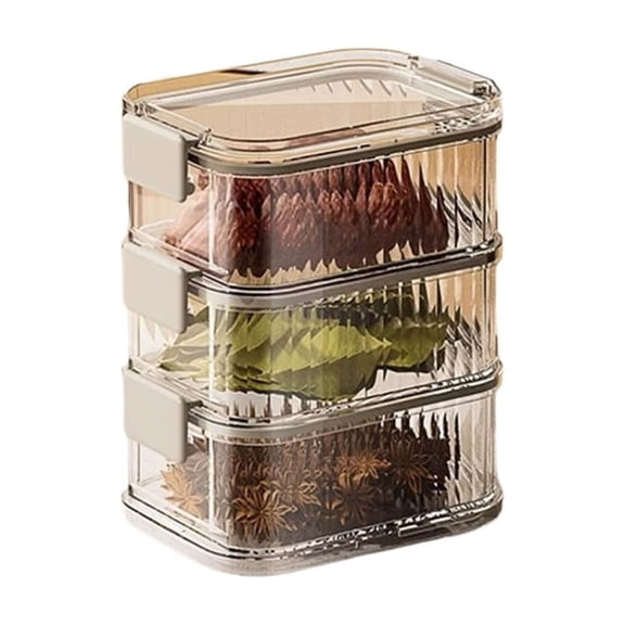 Space Efficient Spices Rack Organiser Stackable Clear View Compartments For Herb