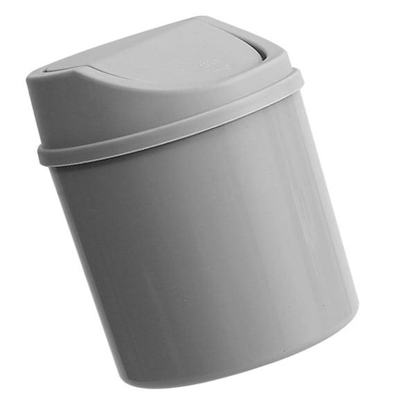 Space Efficient Swing Open Lid Waste Basket Small Desktop Trash Can With Odor Resistant Plastic Garbage Bin Container