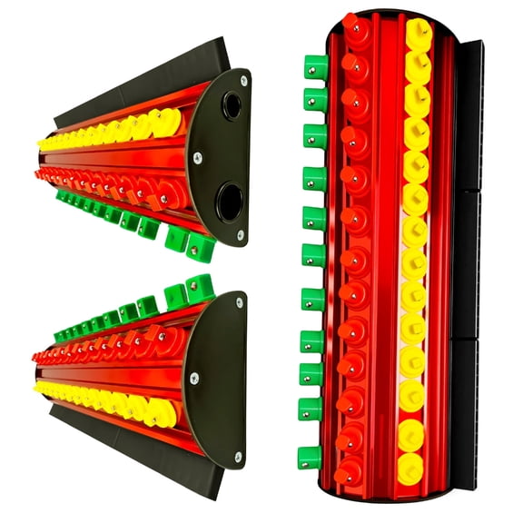 Space Efficient Tool Holder With Aluminum Inserts 77 Slot Interchangeable Rack For Professional Workshop Garage