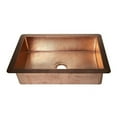 thumbnail image 1 of Space Enterprises CS-KIT-DIN-SGL-PLA-SH 33 in. Drop-in Single Well Plain Hammered Copper Kitchen Sink, Shiny, 1 of 6