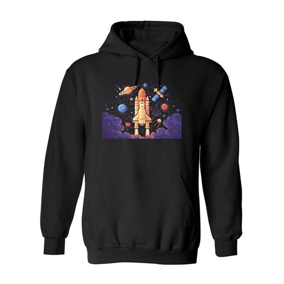 Space Exploration Design Hoodie Men -Image by Shutterstock, Male Small