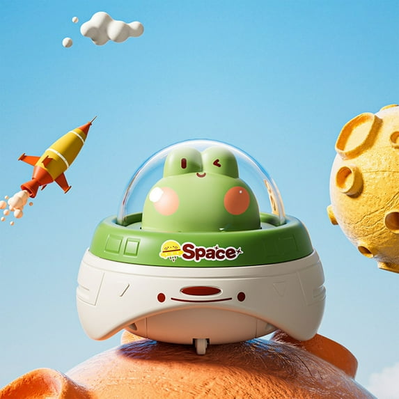 Space Exploration Inertia Press Car Toy | Push & Go Space Theme Vehicle | Durable Plastic | Colorful Design | Interactive Play | Lightweight | 12x7.2x7cm | 1 Piece