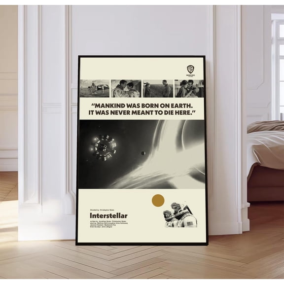 Space Exploration Wall Decor Sci Fi Art Gargantua Black Hole Room, Unframed Poster