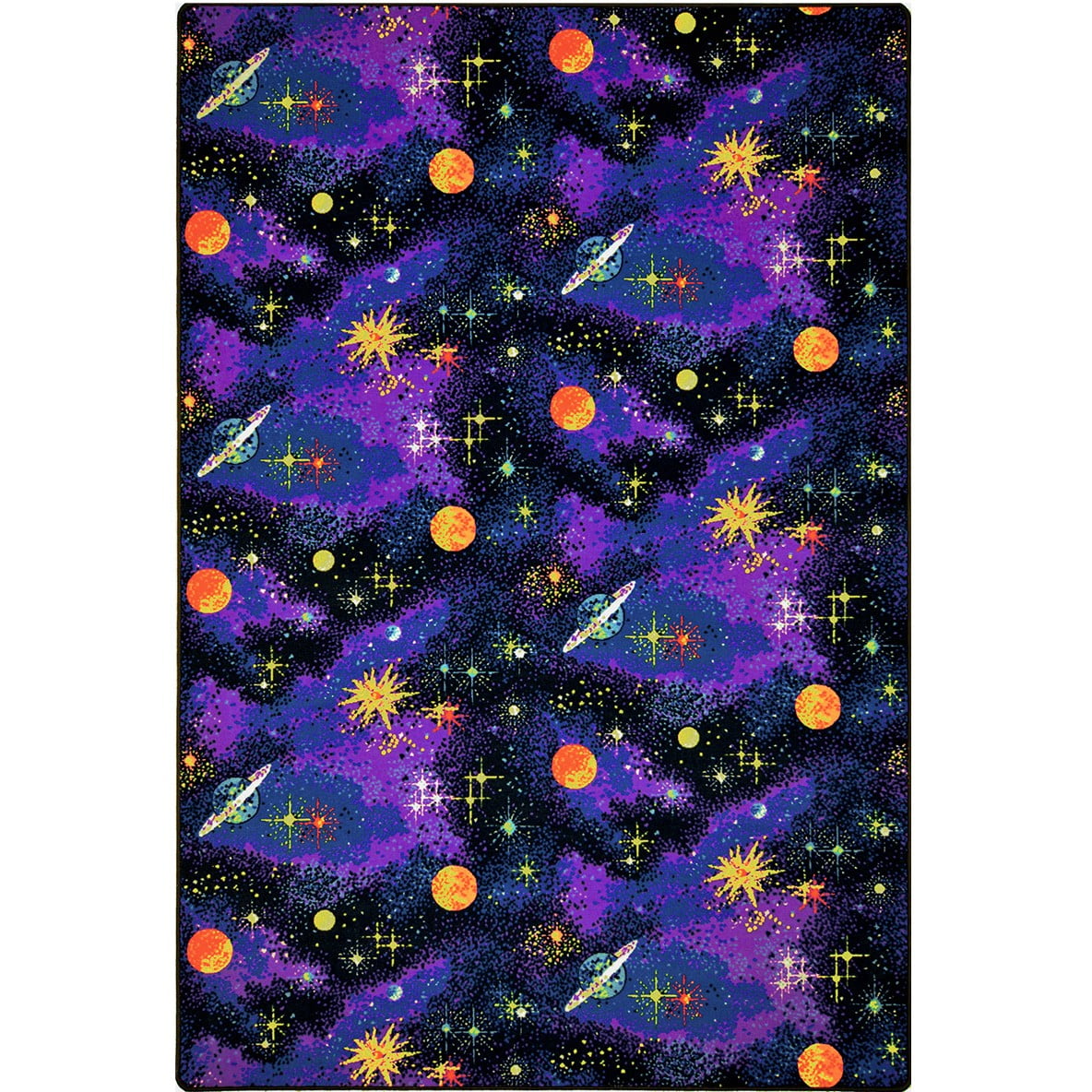 Fluorescent Space Explorer Black Light 6' x 9' Synthetic Rug