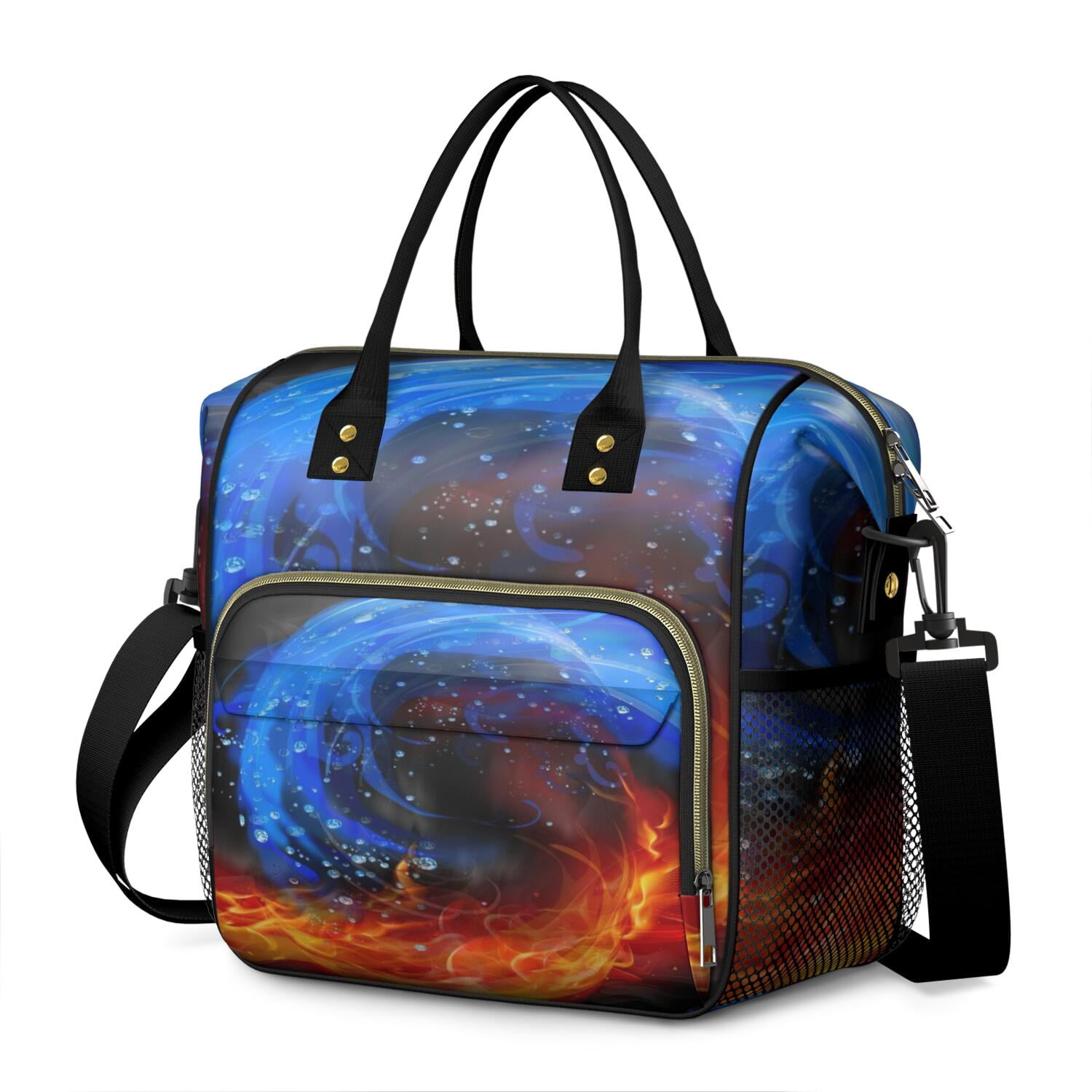 Space Explorer Insulated Lunch Tote – Leakproof Dual Compartment Cooler Bag with Adjustable Strap and Cosmic Patterns for School or Travel