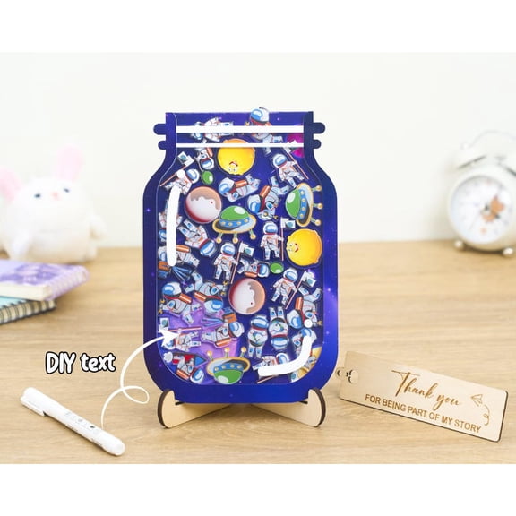 Space Explorer Reward Jar for Kids, Magnetic Behavior Incentive Jar with Planet and Astronaut Tokens, Custom Name Motivation Tool and Educational Reward System