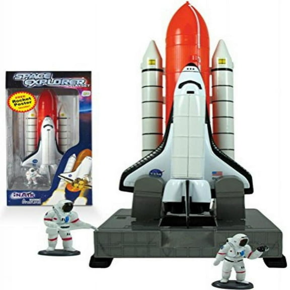 Space Explorer Space Shuttle Launch Center Playset with Educational Rocket Poster