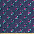 thumbnail image 1 of Space Fabric by the Yard, Pattern with Alien Flying Devices Doodle Sketch Astronomy Cartoon, Decorative Upholstery Fabric for Sofas and Home Accents, Cadet Blue Pink Aqua by Ambesonne, 1 of 4