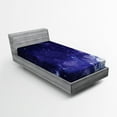 thumbnail image 1 of Space Fitted Sheet, Dreamy Night Stars Clouds Comets Ethereal Evening Surreal Calm Scene Picture, Soft Decorative Fabric Bedding, Twin XL Size, Purple White, by Ambesonne, 1 of 2