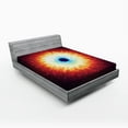 thumbnail image 1 of Space Fitted Sheet, Galaxy with Stars and Black Hole Mysterious Celestial Magic Astral Universe View, Soft Decorative Fabric Bedding, Queen Size, Orange Blue, by Ambesonne, 1 of 2