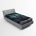 thumbnail image 1 of Space Fitted Sheet, Outer Cosmos Nebula Galaxy Stars Mars Jupiter a Tree on a Planet Universe Print, Soft Decorative Fabric Bedding, Twin Size, Multicolor, by Ambesonne, 1 of 2