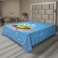 thumbnail image 1 of Ambesonne Space Flat Sheet, Comic UFO and Alien, Full Size, Multicolor, 1 of 1
