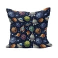 thumbnail image 1 of Space Fluffy Throw Pillow Cushion Cover, Futuristic Science Fiction Comic Planet Spaceships Androids Rockets UFO Illustration, Rectangle Accent Pillow Case, 26" x 16", Multicolor, by Ambesonne, 1 of 5