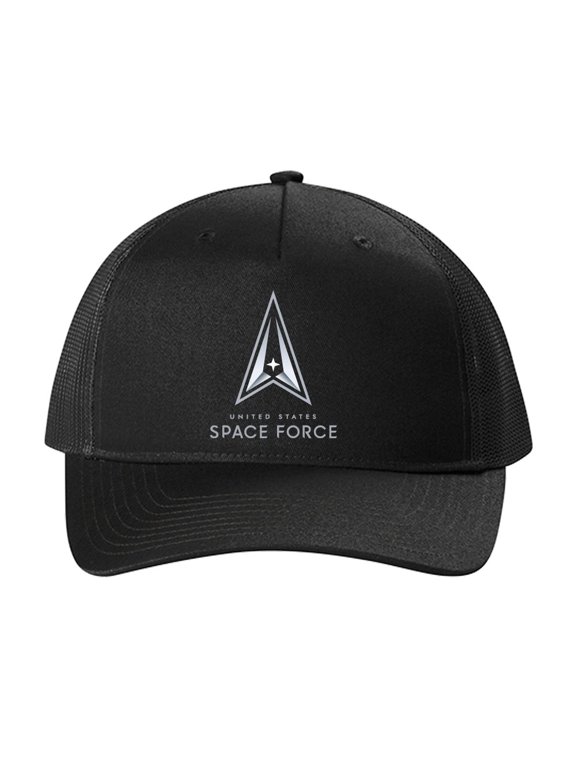 Space Force Delta Logo 5 Panel Printed Trucker Cap