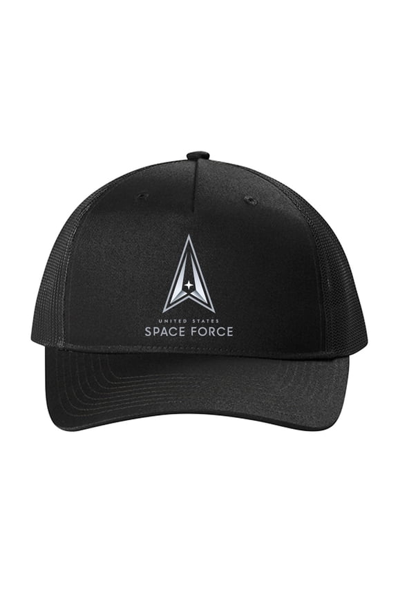 Space Force Delta Logo 5 Panel Printed Trucker Cap