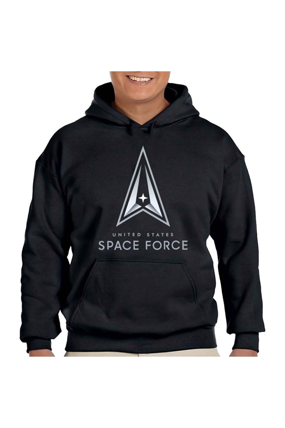 Space Force Delta Logo Adult Hooded Sweatshirt-Medium