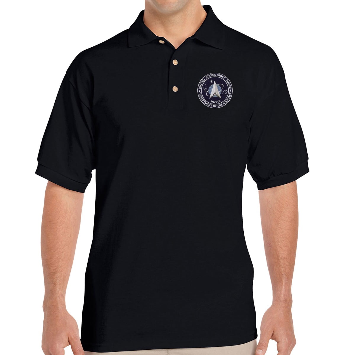 Space Force Embroidered Patch Polo-Medium