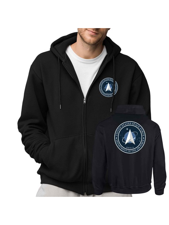 Space Force Logo Adult Full-Zip Hooded Sweatshirt-Large