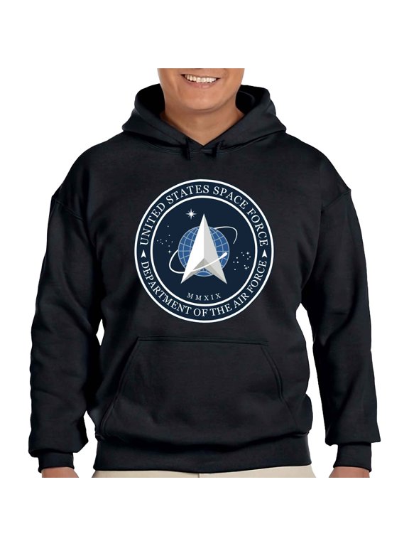 Space Force Logo Adult Hooded Sweatshirt-Large