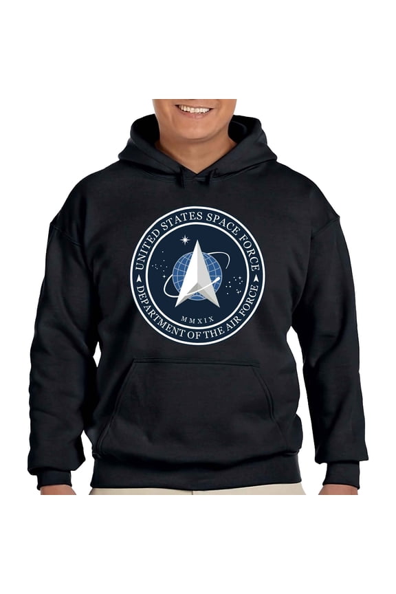 Space Force Logo Adult Hooded Sweatshirt-XL