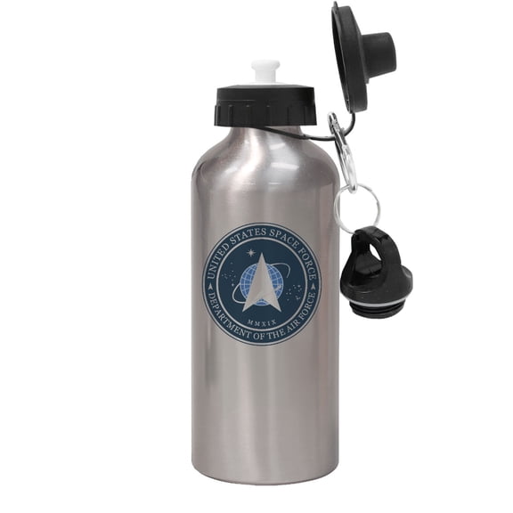 Space Force Logo Silver Aluminum Water Bottle