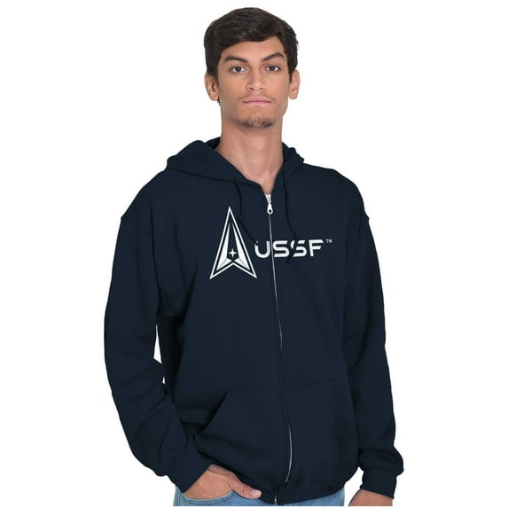 Space Force Logo US Military USSF Unisex Plus Size Zip Hoodie Brisco Brands 3X