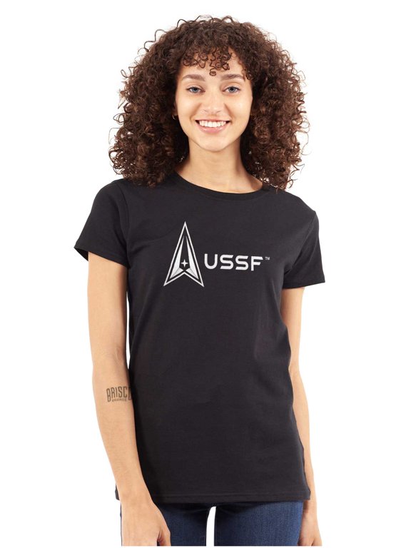Space Force Logo US Military USSF Women's T Shirt Ladies Tee Brisco Brands M