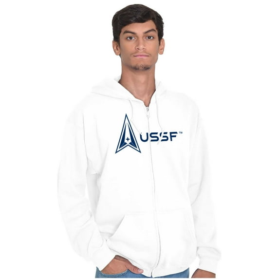 Space Force Logo US Military USSF Zip Up Hoodie Men's Women's Brisco Brands L